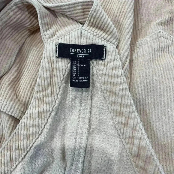 Forever 21 Light Pink Coquette Corduroy Overall Dress Women’s Size Small - Picture 6 of 6